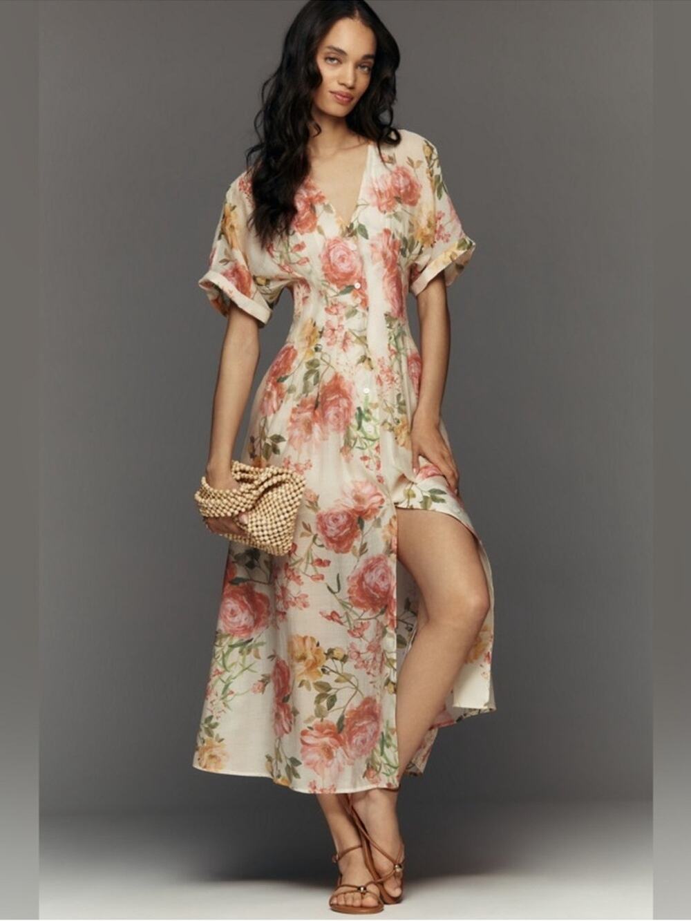 Exquise Tobie Midi Dress Ivory Floral